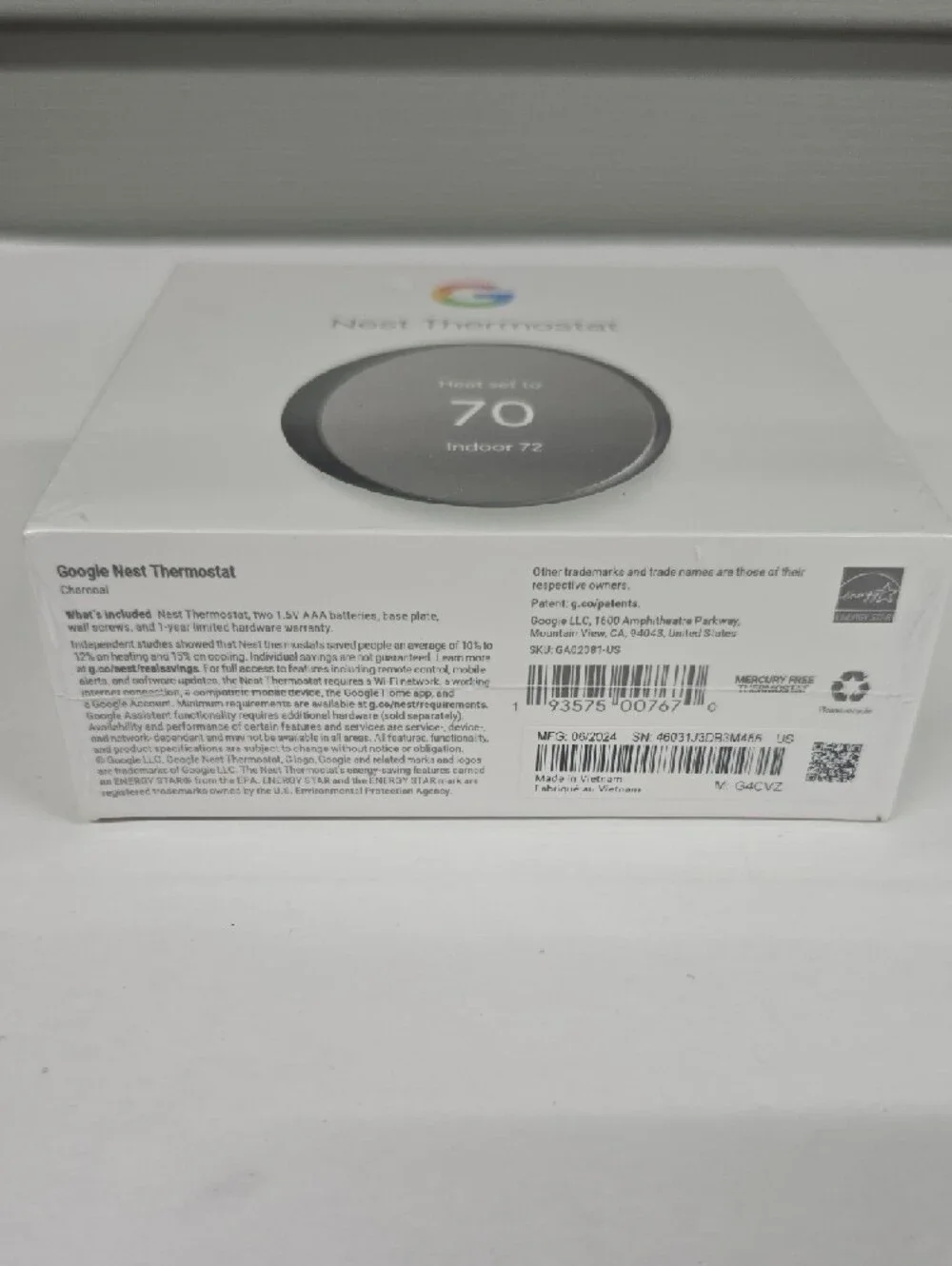 Google Nest Thermostat - Charcoal